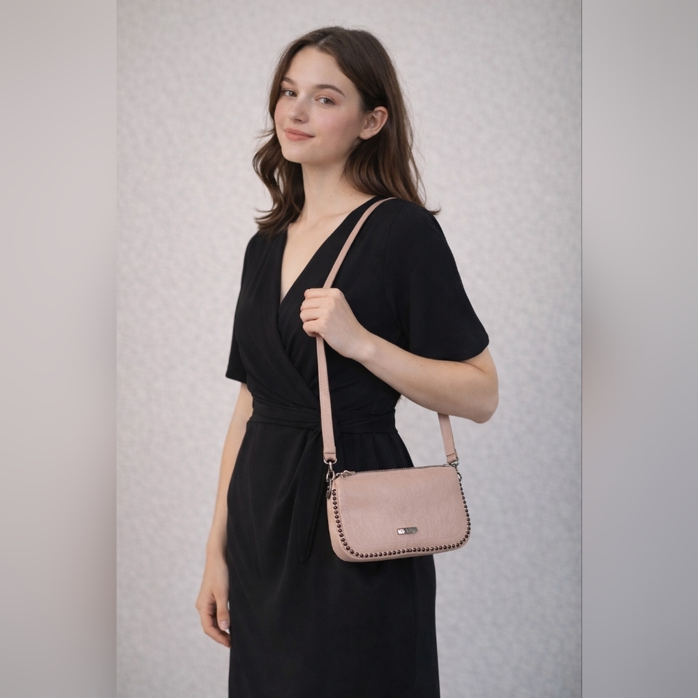 Jessica Simpson Blush Crossbody Bag with Stud Details